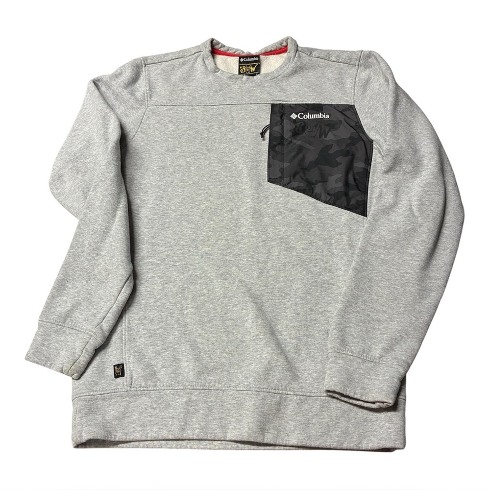 Bubba Wallace X Columbia Sweatshirt Men’s Sz Sm Gray NASCAR Collab Camo Pocket